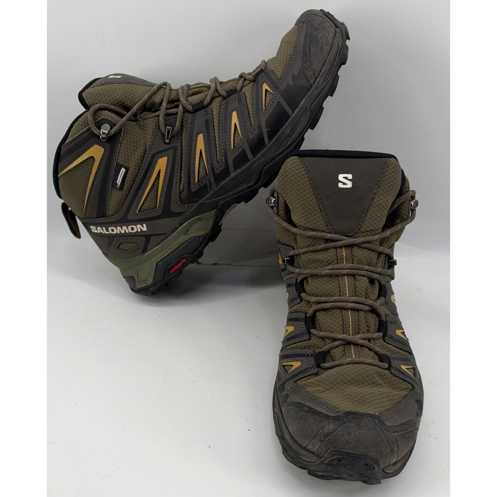 Salomon X Ultra Pioneer Mid CSWP Olive Waterproof Hiking Boots Men's Size 10